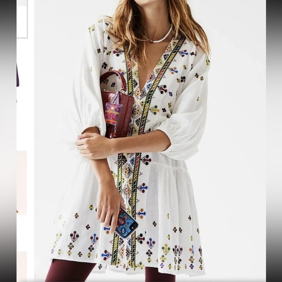 Free People Light It Up Embroidered Tunic Dress - Picture 5 of 14